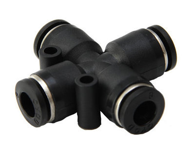 快速气管接头PZA10十字四通 塑料四通阀门领域的多功能连接解决方案